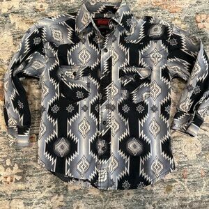 Rock & Roll Denim Pearl snap Aztec Western shirt Boys XS